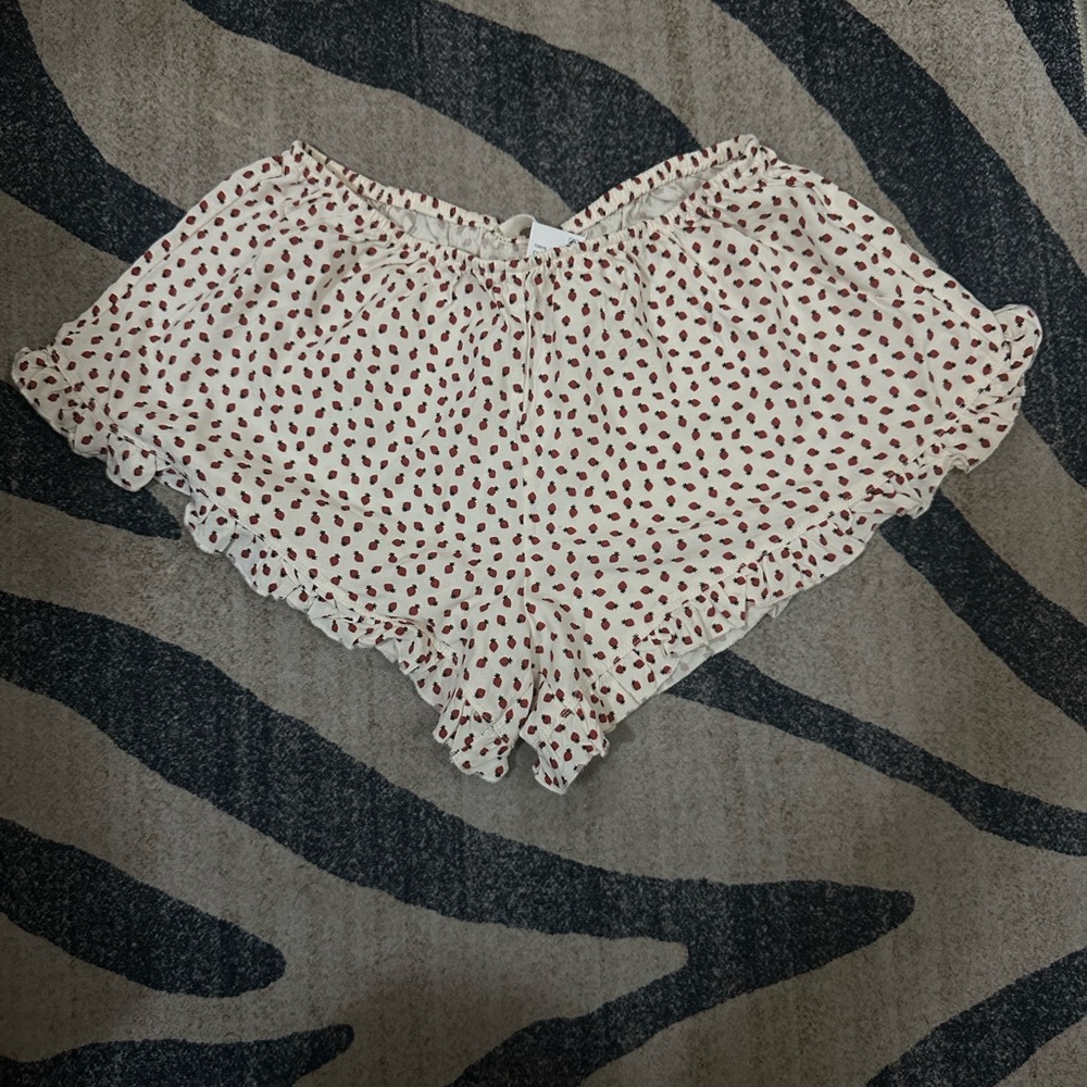 John Galt Strawberry Ruffle Shorts